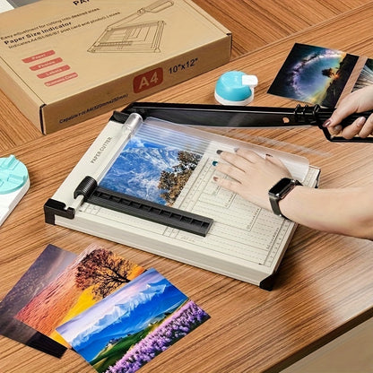 12 Inch Heavy-Duty Guillotine Paper Cutter Trimmer with Safety Guard Corner Rounder Precise Grid for Photos Cardstock Scrapbook Office Documents Craft Cutting Tool