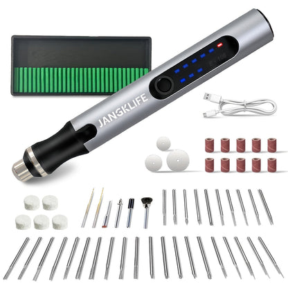 Cordless Rotary Tool Rechargeable Engraving Pen Adjustable Speed Electric Carving Pen for Wood Engraving Sanding Polishing Etching Grinding Cutting DIY Crafts Portable Handheld Hobby Tool
