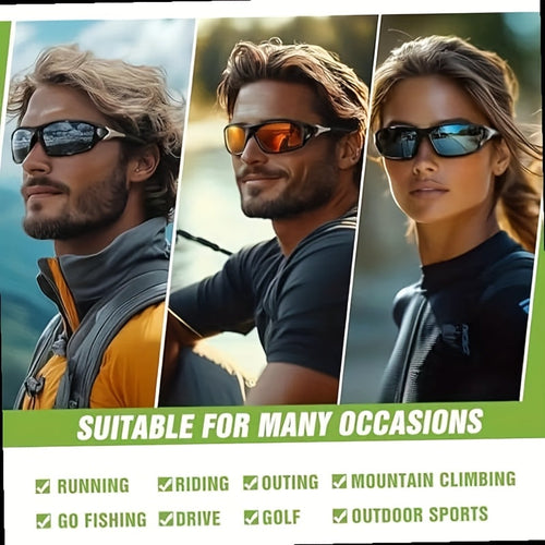 4 Pairs Polarized Sports Sunglasses UV400 Protection for Men & Women – Full Frame Fashion Eyewear for Cycling, Running, Fishing, Rock Climbing & Outdoor Travel, Polychrome