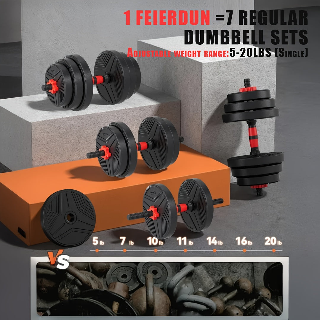 Adjustable Dumbbell Set 5-in-1 Free Weights 30-110 LBS – Use as Dumbbell, Barbell, Kettlebell, Push-Up Rack & Weight Plates, Home Gym Workout Equipment for Men & Women, Multiple Weight Options