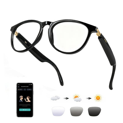 AI Smart Glasses Real-Time Translation 160+ Languages ChatGPT System Bluetooth 5.3 Built-in Mic Speaker – HD Voice Calls HiFi Music Smart Audio Glasses Unisex Men Women