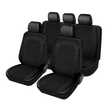 PU Leather Car Seat Covers Universal Fit Waterproof Quilted All-Season with Sponge Padding for Cars SUVs Trucks Gray Black Red Blue Single or 12-Piece Set