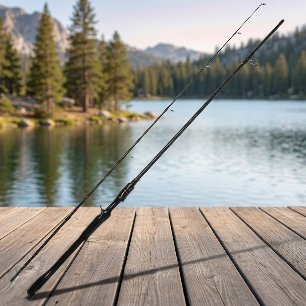 Carbon Fiber Fishing Rod Casting & Spinning – Sensitive Tip, Comfortable Grip, Large Guide Rings for Bass & Trout, Freshwater & Saltwater – 165cm / 180cm / 210cm, Modern Black Stripe Design, Perfect Fishing Gift