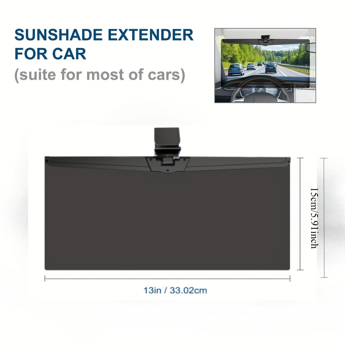 Car Sun Visor Extender UV400 Polarized Anti-Glare Shield Adjustable Clip-On Sun Blocker Universal Fit for Safe Comfortable Driving Day and Night