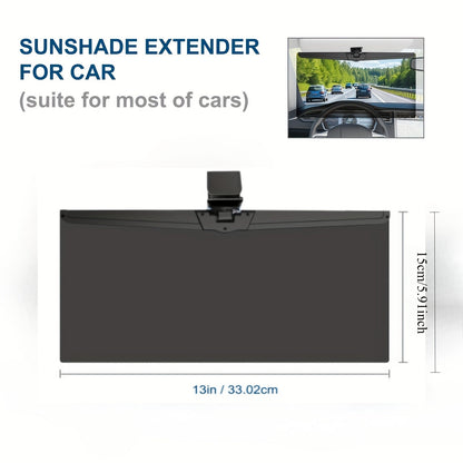 Car Sun Visor Extender UV400 Polarized Anti-Glare Shield Adjustable Clip-On Sun Blocker Universal Fit for Safe Comfortable Driving Day and Night