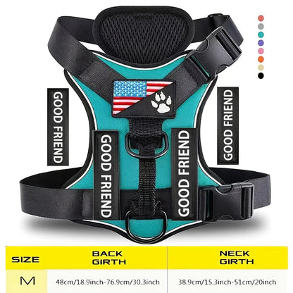 Service Dog Harness Vest with 5 ID Patches – Reflective Adjustable Oxford Vest with Breathable Mesh Lining, Service Dog ID System for Small Medium Large Dogs, Sizes XS-XL, Public & Mobility Aid