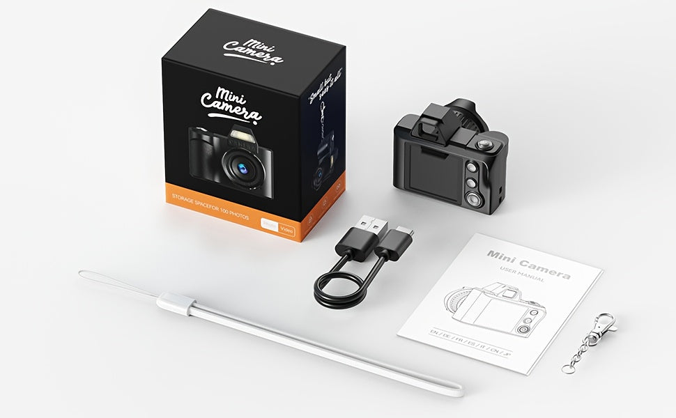 Mini Keychain Camera 1080P HD 2MP with 64GB Memory Card – Compact Portable Thumb-Sized Camcorder, Micro Pocket Camera, Great Gift for Girlfriend, Boyfriend, Travelers & Kids