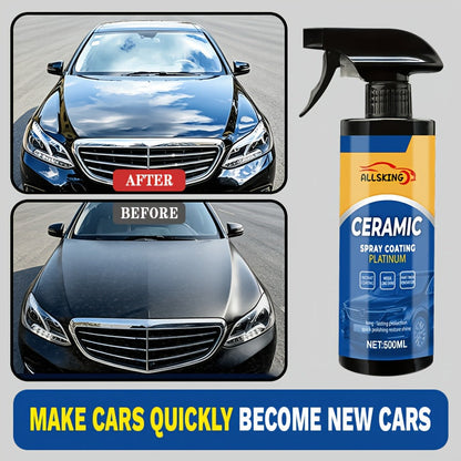 3-in-1 Nano Ceramic Coating Spray for Cars – Scratch-Resistant, High-Definition Glossy Finish, Long-Lasting Protective Layer for All Paint Types, Car, Truck & SUV Exterior Paint Protection