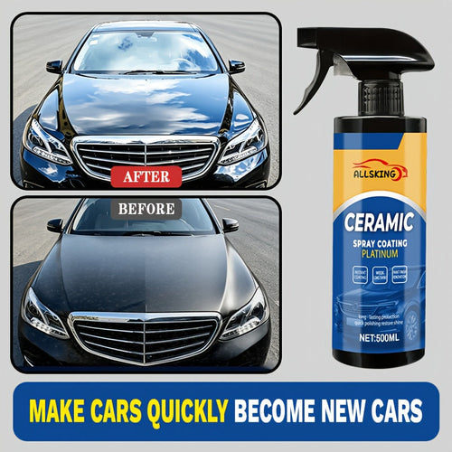 3-in-1 Nano Ceramic Coating Spray for Cars – Scratch-Resistant, High-Definition Glossy Finish, Long-Lasting Protective Layer for All Paint Types, Car, Truck & SUV Exterior Paint Protection