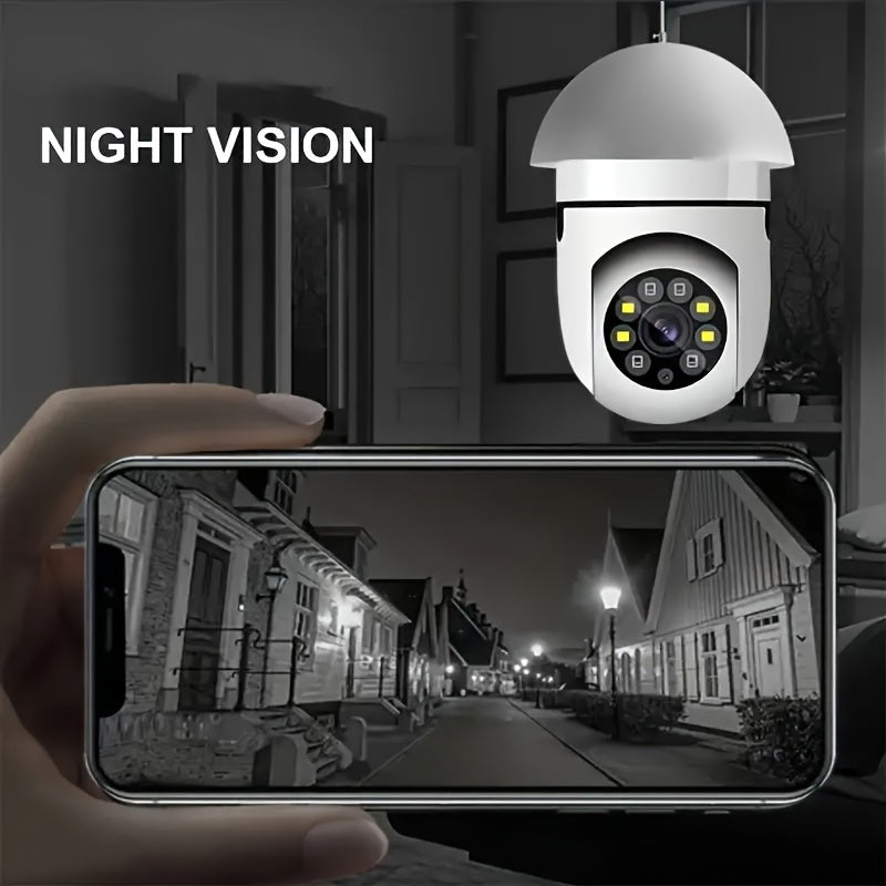 4-Pack WiFi Bulb Security Camera 1080P HD – 360° AI Motion Tracking, Smart PTZ, PIR Night Vision, Dual Band 2.4G/5G WiFi, App Control, Wall Mount – Indoor Home Surveillance Camera System