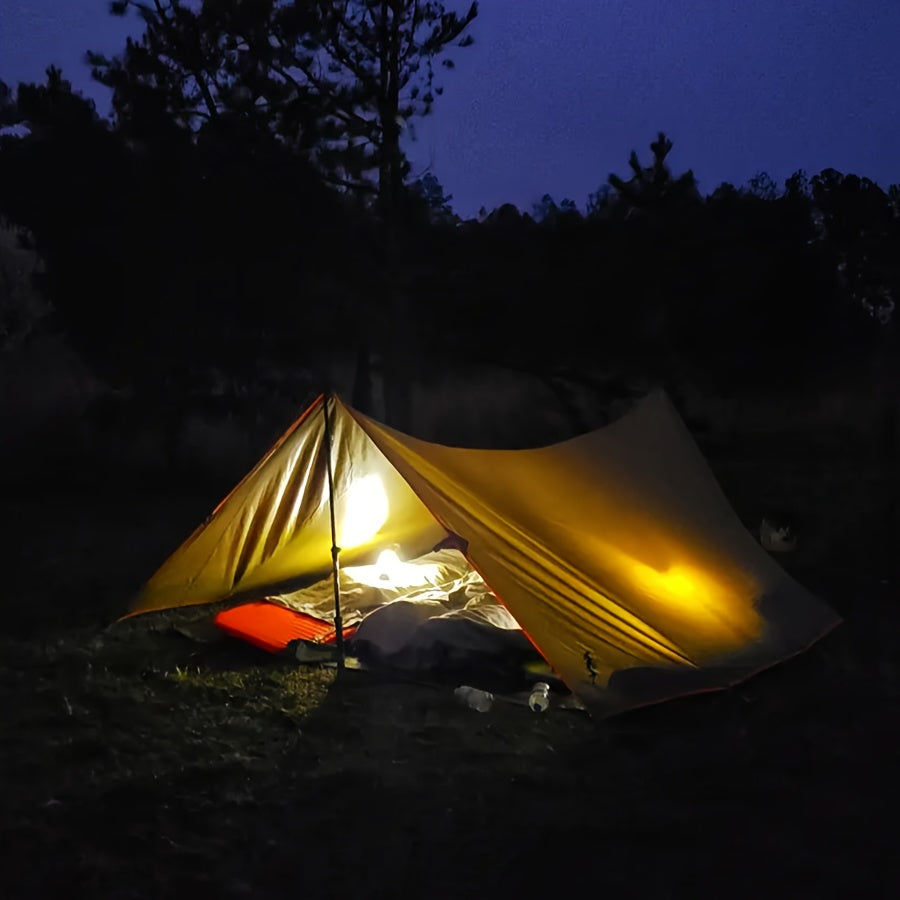 Outdoor Camping Tarp Canopy with UV Protection & Alloy Bracket – Portable Foldable 4-Person Shelter for Backpacking, Hiking, Garden & Outdoor Survival | All-Season Camping Awning