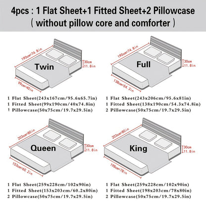 4-Piece Microfiber Bed Sheet Set Deep Pocket – Ultra Soft Breathable Hotel-Grade Sheets, Fade & Shrink Resistant, All Season, Twin Full Queen King, Multiple Colors