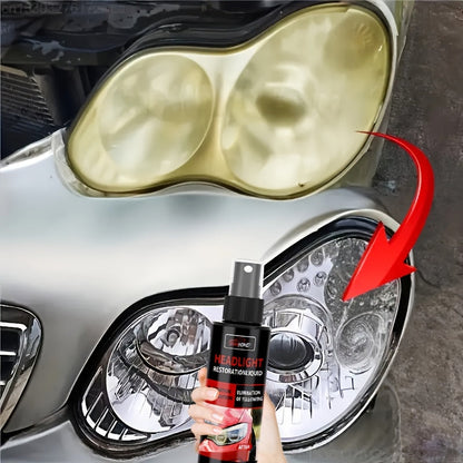 Headlight Restoration Kit – Anti-Yellowing & Oxidation Repair Solution with Protective Coating Spray, Restores Foggy, Hazy & Cloudy Headlights – Includes Sponge & Towel (3.38oz)