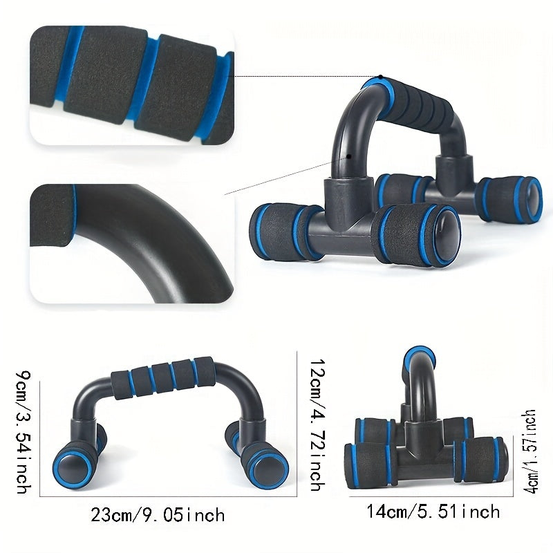 Ergonomic Push-Up Bars Non-Slip 300 Lbs Textured Foam Grips Portable Strength Training Push Up Stands for Home Gym Workout Wrist Support Easy Assembly Fitness Gift Blue Red Green