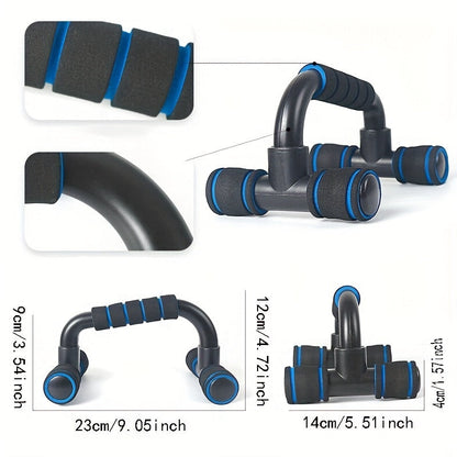 Ergonomic Push-Up Bars Non-Slip 300 Lbs Textured Foam Grips Portable Strength Training Push Up Stands for Home Gym Workout Wrist Support Easy Assembly Fitness Gift Blue Red Green