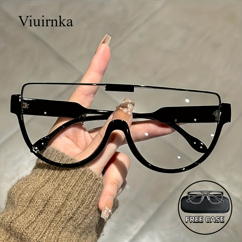 Oversized Semi-Circular Sunglasses for Men & Women – UV Protection, Glare-Resistant Lenses, 5 Colors – Trendy Unisex Shades for Travel, Beach & Daily Wear