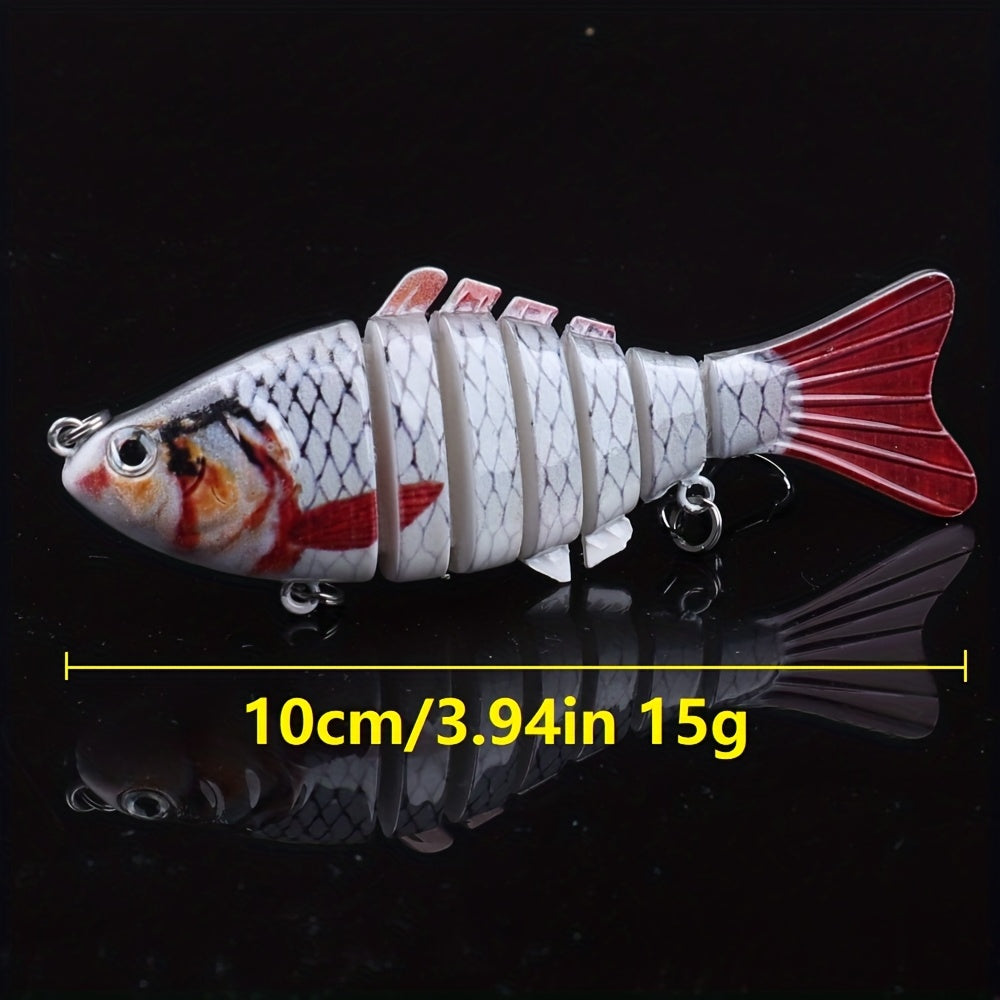 5 Pack Multi-Jointed Fishing Lures with Lifelike Swimming Action – Swimbait for Bass, Trout & Pike, Freshwater & Saltwater Fishing Lure Set, 4 Assorted Models