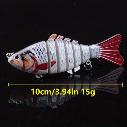 5 Pack Multi-Jointed Fishing Lures with Lifelike Swimming Action – Swimbait for Bass, Trout & Pike, Freshwater & Saltwater Fishing Lure Set, 4 Assorted Models