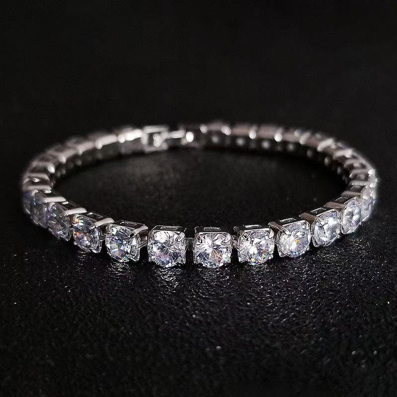 CZ Tennis Bracelet 925 Sterling Silver for Women – Cubic Zirconia Inlay in Green, Blue, Red, Yellow & White – Elegant Stackable Bracelet for Daily Wear, Party, Wedding, Valentine's Day & Birthday Gift