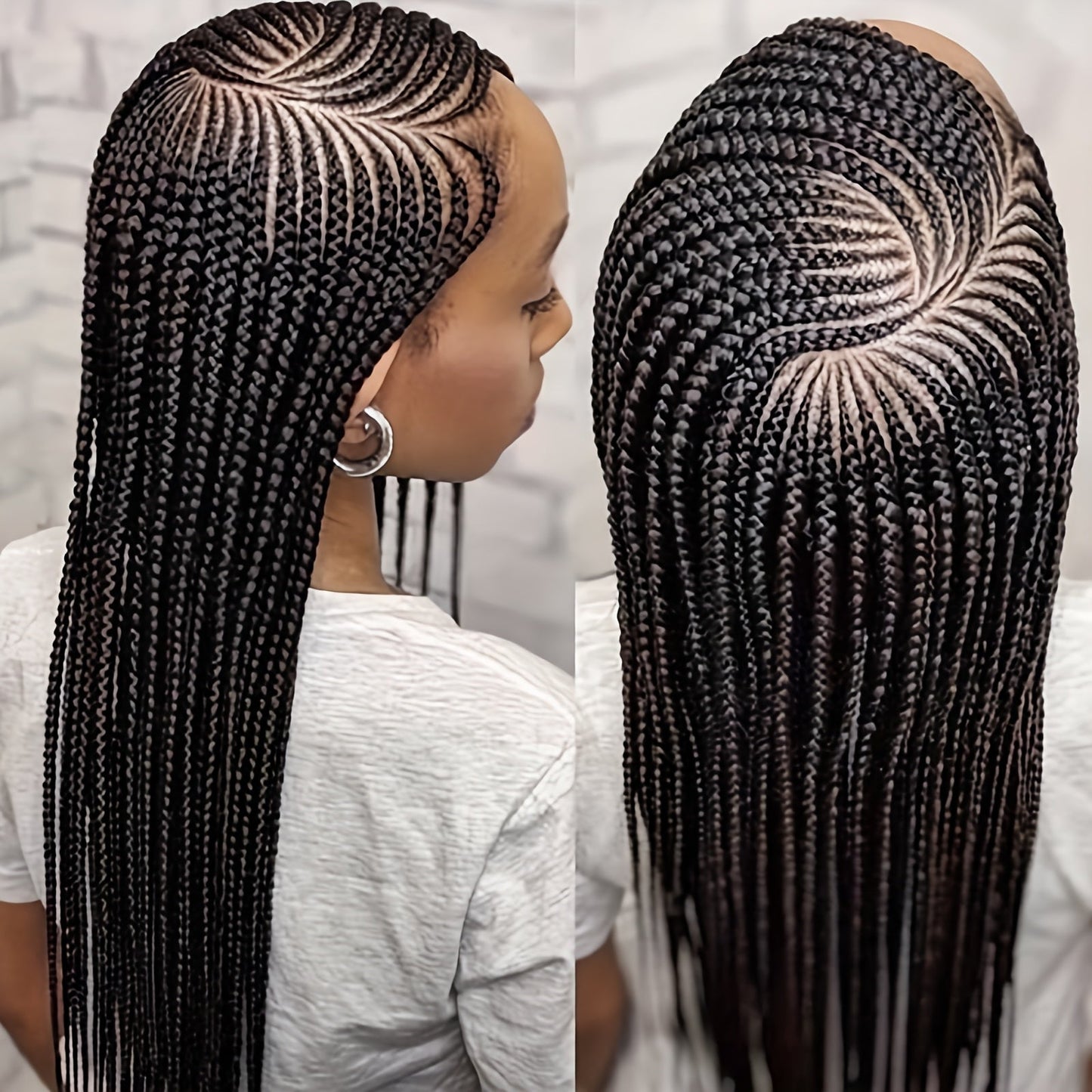 Box Braid HD Lace Front Wig for Black Women 36 Inch – Synthetic Full Lace Frontal, Natural Hairline, Everyday & Party Wear, Black