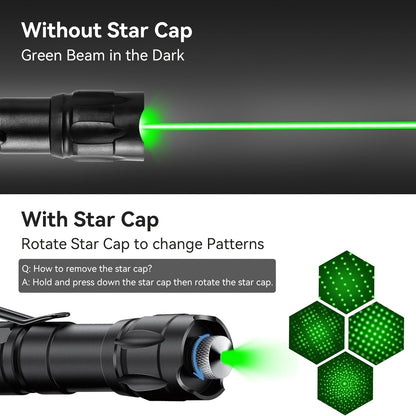 High Power Laser Pointer with Battery and Charger Set Red Green Purple Tactical Laser Flashlight for Indoor Presentations Outdoor Camping Hiking Stargazing Long Range Beam