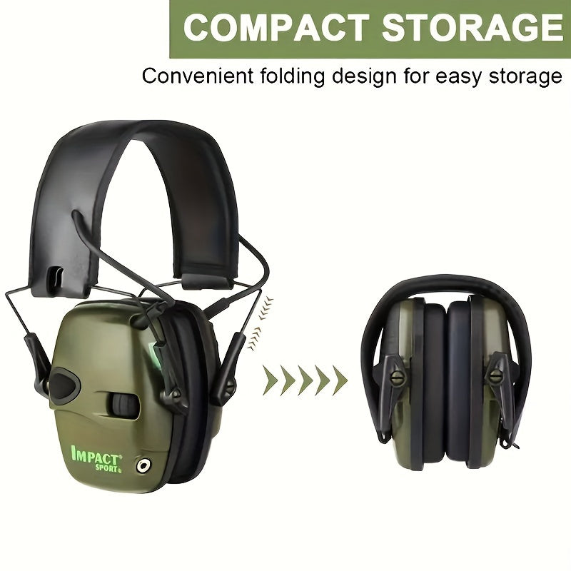 Tactical Electronic Shooting Earmuffs with Sound Amplification & Noise Cancelling - Head-Worn Hearing Protection for Hunting, Outdoor Range Shooting & Impact Sports