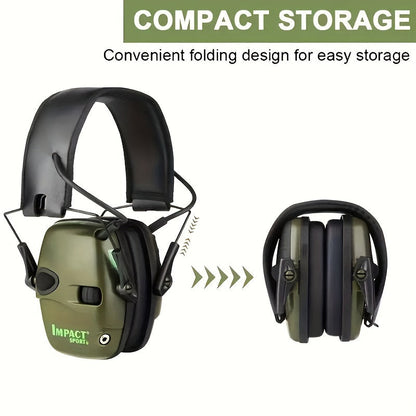 Tactical Electronic Shooting Earmuffs with Sound Amplification & Noise Cancelling - Head-Worn Hearing Protection for Hunting, Outdoor Range Shooting & Impact Sports