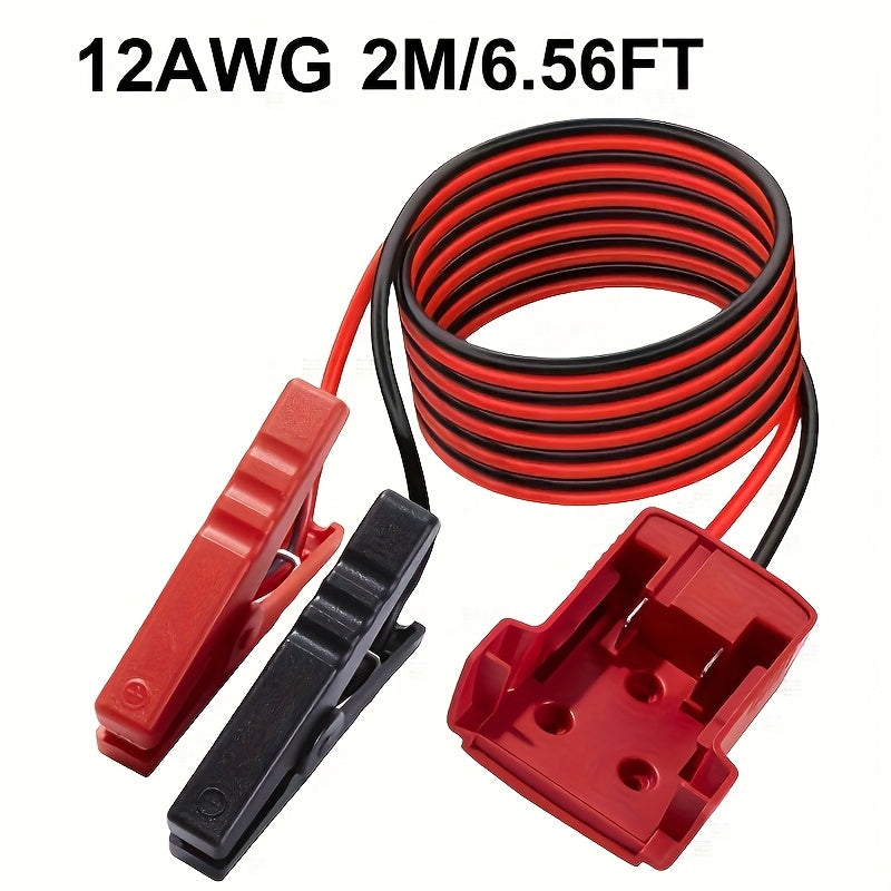 Car Jump Starter Cable with Adapter for DeWalt 18V/20V DCB Battery – Portable Car Battery Booster Cables, 0.98ft & 6.56ft, ABS Material, No Battery Required