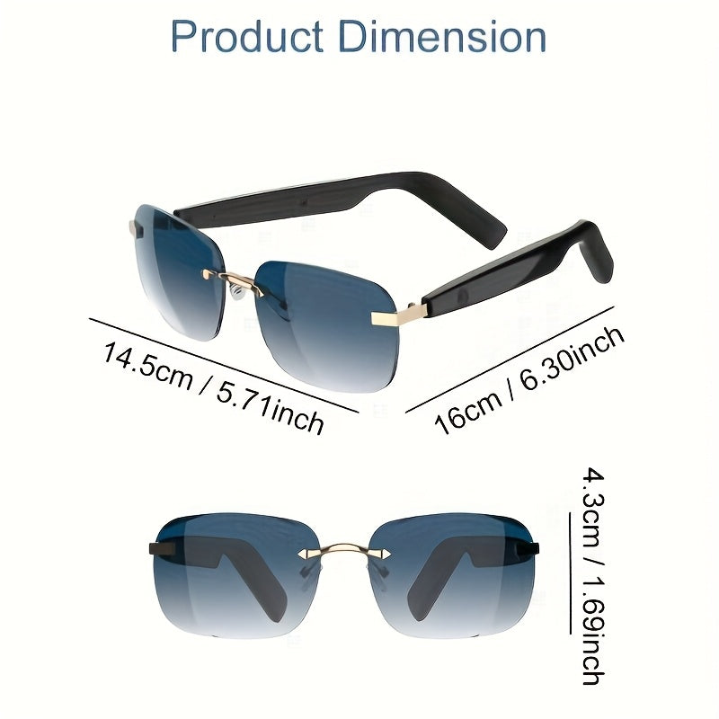 Bluetooth Smart Glasses with Touch Controls & Open Ear Audio – Integrated Microphone, Hands-Free Calls & Music, Polarized Lens, Ideal for Outdoor Sports, Driving & Everyday Wear