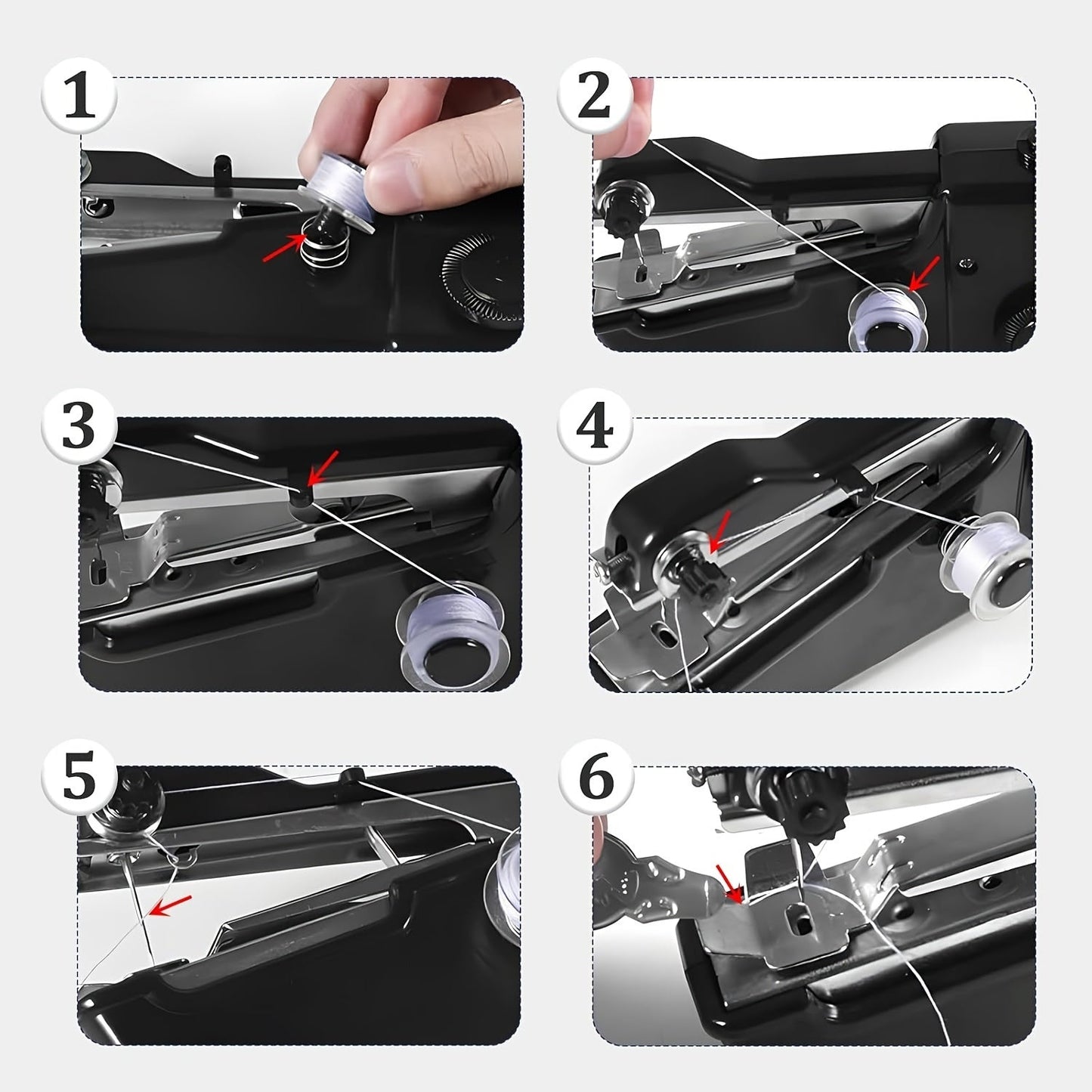 Handheld Mini Sewing Machine 36-Piece Set Cordless Portable Electric Sewing Kit for Beginners Adults Home Travel Clothes Repair Purple Black White Pink