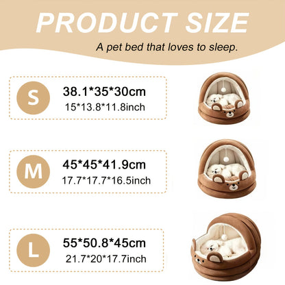 Round Plush Cat Bed & Pet Mat for Cats and Small Dogs – Large Circular Donut Design, Soft Comfortable All-Season Sleeping Pad, S M L Sizes, Includes Bonus Toy Balls, Cozy Cat Nap Cushion