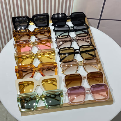 14-Pack Women's Square Frame Tinted Fashion Glasses Set – Minimalist European & American Style, Durable PC Frames, Colorful Lenses, Bulk Party & Gathering Eyewear for Women