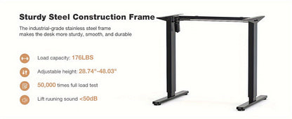 63 Inch Electric Standing Desk – Height Adjustable Sit-Stand PC Workstation with Wood Desktop, Home Office, Bedroom & Gaming Room Computer Work Table for Small Spaces