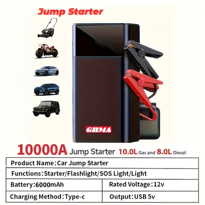 Portable Car Jump Starter 7-in-1 with 150PSI Air Compressor Digital Display Emergency Power Bank for Gas & Diesel Engines - Car Battery Booster Pack with Air Pump
