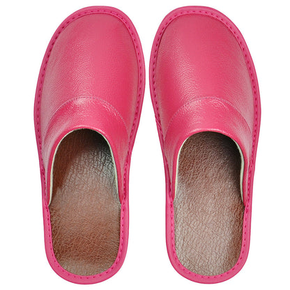Wide Width Genuine Leather Slippers Indoor Non-Slip Oversized Slides for Men and Women All Seasons Casual House Shoes Black Grey Brown Navy Burgundy Red Purple Orange US 5.5-14