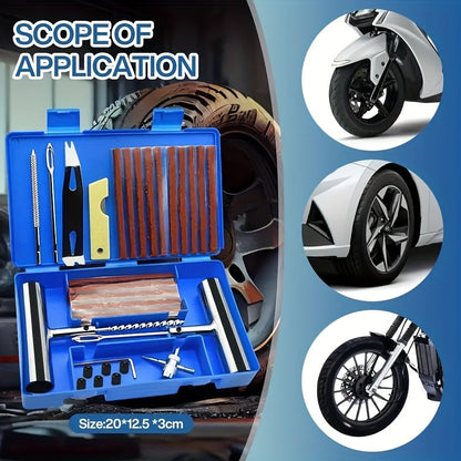 Tire Repair Tool Kit 47 58 104 116pcs Industrial Hand Tool Set Durable No Battery Required for Cars Motorcycles Trucks Tractors Trailers Automotive Maintenance Essentials