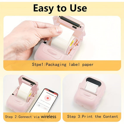 Marklife 2-Inch Portable Wireless Thermal Label Printer – Bluetooth Inkless Sticker Maker for iPhone & Android, Small Business Shipping Labels, Kitchen Office Home, Includes 1 Roll Labels