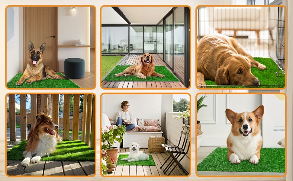 Artificial Grass Dog Potty Pad – Reusable Pee Pad for Dogs Indoor & Outdoor Potty Training, Soft Drainage Turf Mat for Puppies, Small & Large Dogs, Multiple Sizes Available
