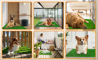 Artificial Grass Dog Potty Pad – Reusable Pee Pad for Dogs Indoor & Outdoor Potty Training, Soft Drainage Turf Mat for Puppies, Small & Large Dogs, Multiple Sizes Available