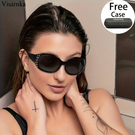 Rhinestone Cat Eye Sunglasses for Women – Floral Embellished UV Protection Shades, Lightweight Frames for Beach, Driving, Outdoor, Street Style & Vacation, Trendy Fashion Eyewear Gift