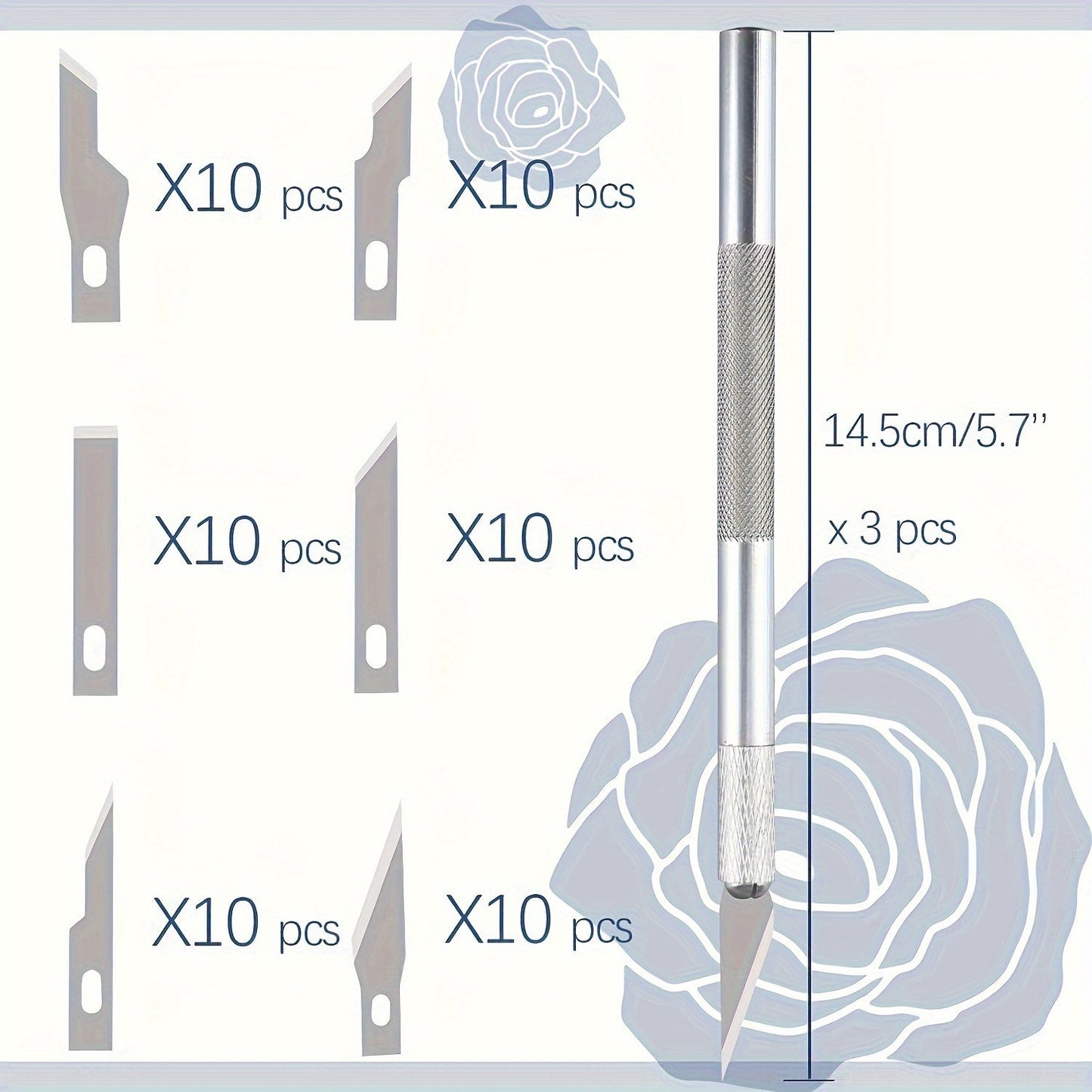 65 Pcs Exacto Knife Craft Cutting Kit with A4 Cutting Mat – Precision Stencil Knife Set with Blades & Cutting Rulers for Paper Modelling, DIY Crafts, Scrapbooking, Art & Card Making