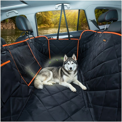 Heavy Duty Dog Car Seat Cover Waterproof Non-Slip Backseat Protector Scratch-Proof Spill-Proof Nylon Pet Seat Cover SUV Sedan Truck Side Flap Door Protection Easy Install Machine Washable