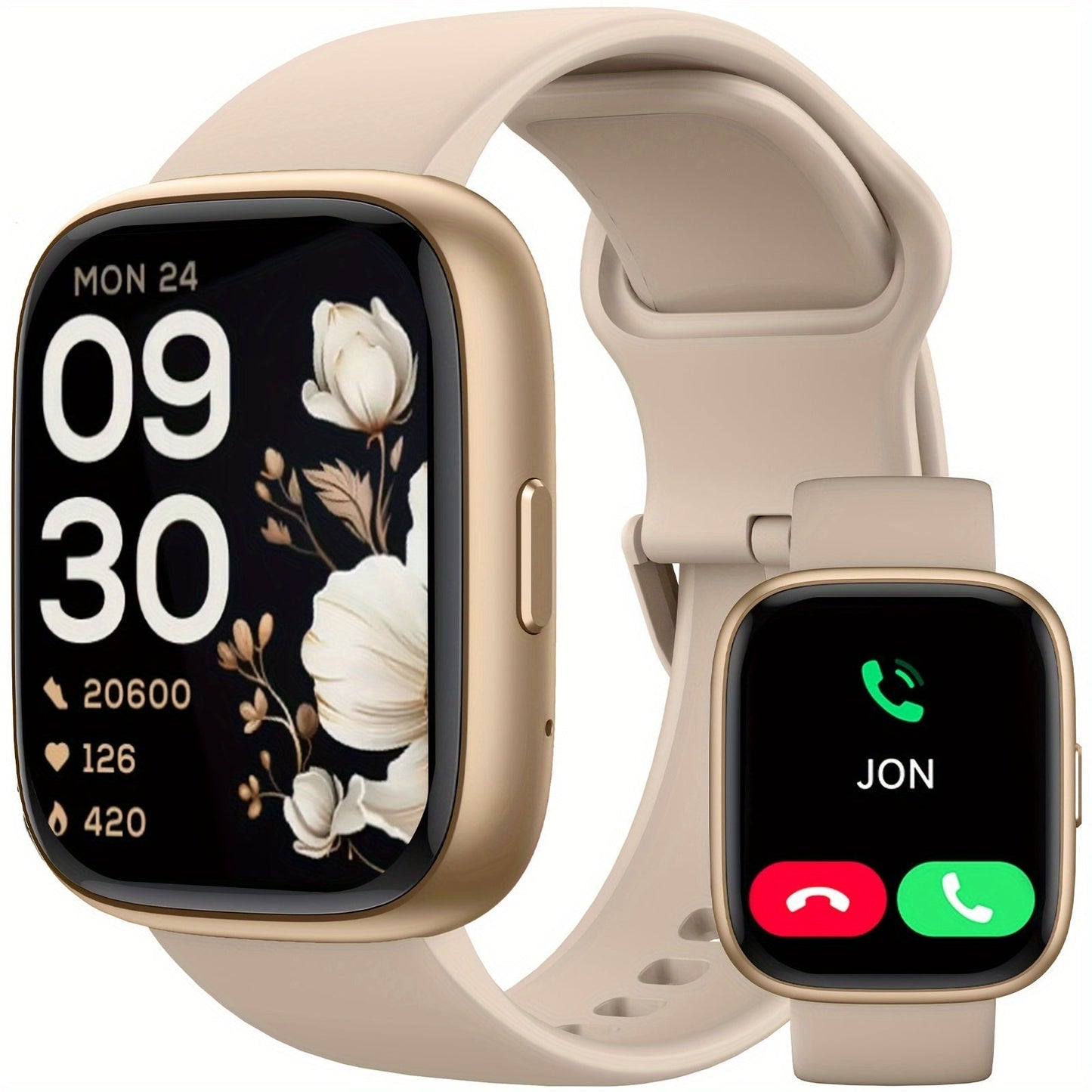 Smart Watch for Men & Women with Wireless Calling & Built-in Alexa – 1.83" HD Touch Screen, 100+ Sports Modes, Heart Rate Monitor, Waterproof Fitness Tracker, Compatible with iPhone & Android