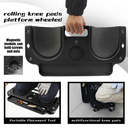 Rolling Knee Creeper Pad with Built-In Tool Tray – ABS High-Impact Frame, Cushioned Kneeling Pad for Mechanics, Carpenters, Flooring & Car Repairs – Multi-Color Automotive Repair Aid & Workshop Gift