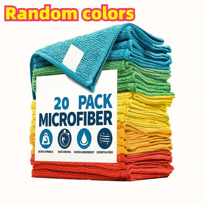 Microfiber Cleaning Cloths 10/20/40-Pack – Ultra-Fine Fiber Towels for Car Detailing, Dust Removal & Home Cleaning, Absorbent Multifunctional Cloths for Cars, RVs & House