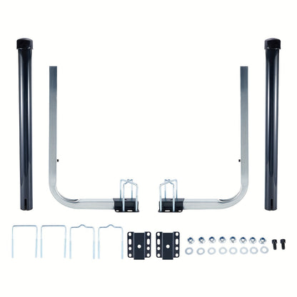 Adjustable Boat Trailer Guide Poles 31"-60" L-Shaped Galvanized Stainless Steel with Black PVC Pipes - Trailer Guide Ons for Ski Boat, Fishing Boat & Sailboat Trailer