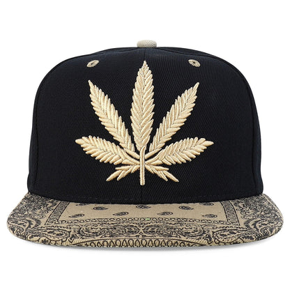 Rasta MJ Leaf 3D Embroidered Flat Bill Snapback Cap – Hip Hop Reggae Hat, Adjustable Snapback, One Size Fits Most, Unisex Streetwear Baseball Cap