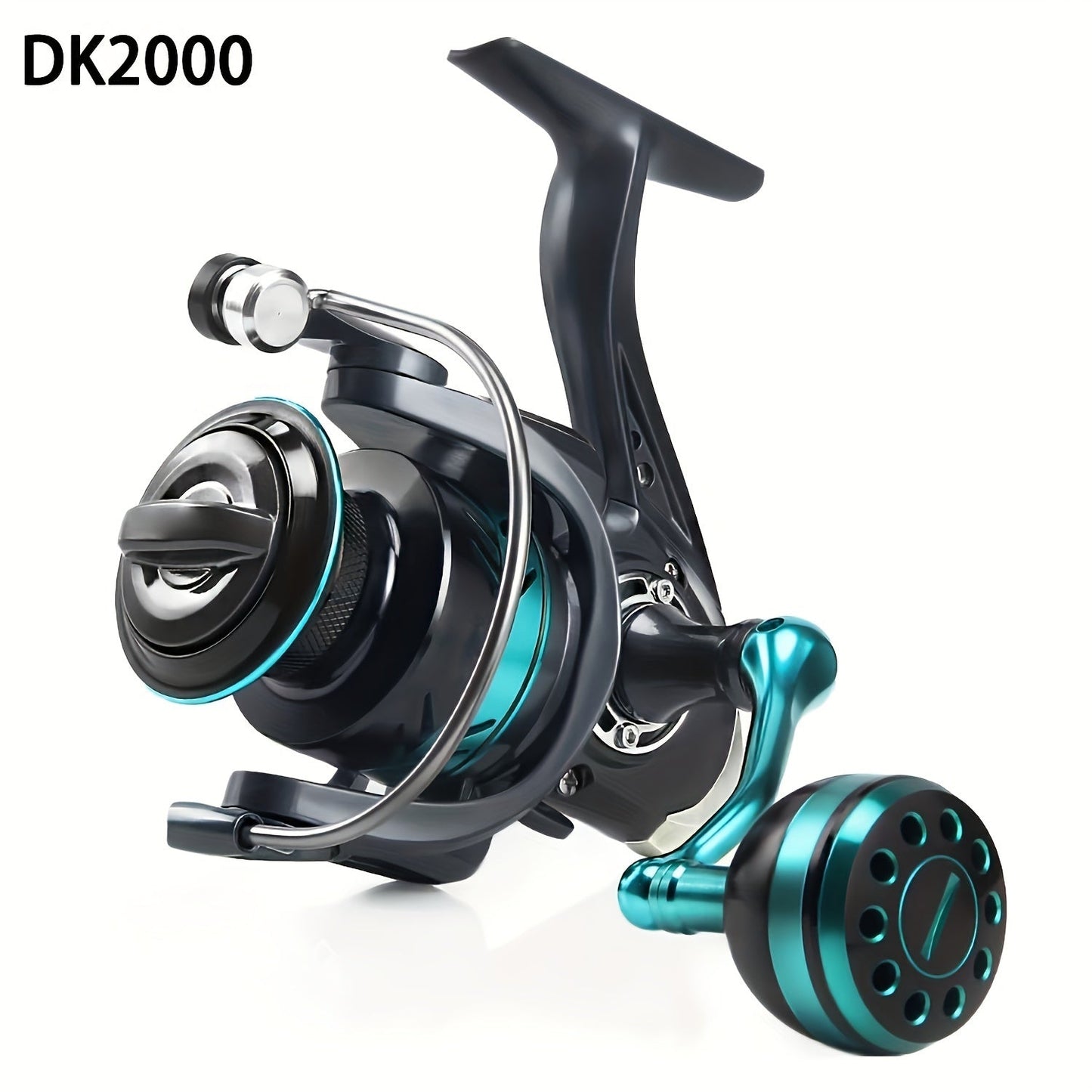 Spinning Fishing Reel DK1000-7000 – All-Metal Spherical Grip 5.2:1 Gear Ratio Large Brake Knob High Capacity Spool for Freshwater Saltwater Bass Carp Fishing