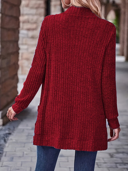 Women's Loose Casual Long Sleeve Blouse Solid Color Pocket Thread Splicing Relaxed Fit Top 10 Colors S-XXL Everyday Wear