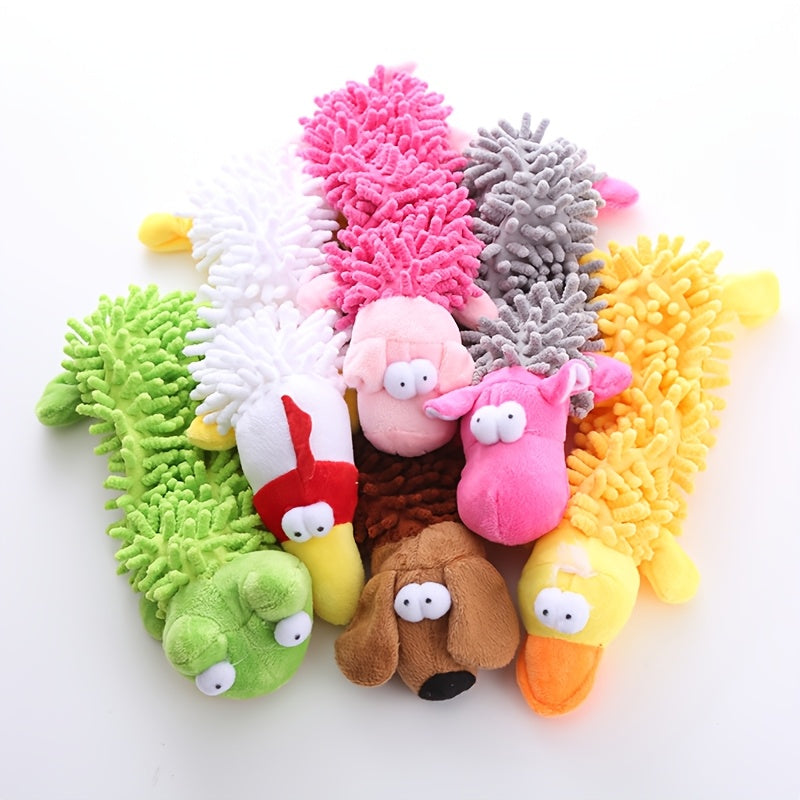 6pcs Squeaky Plush Dog Toys with Crinkle Sound – Interactive Soft Chew-Resistant Toys for Small & Medium Dogs, Puppy Training, Solo Play & Pet Bonding